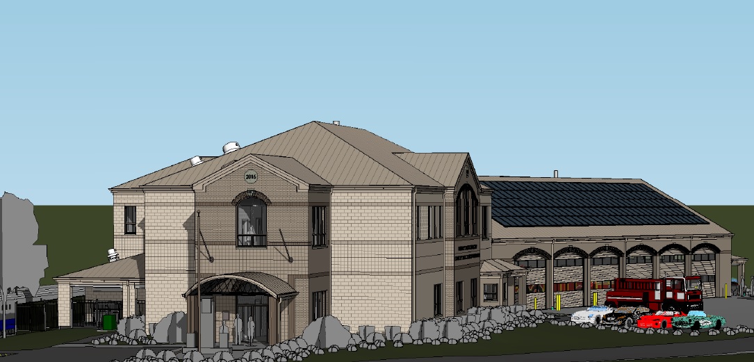 Main entrance from south.