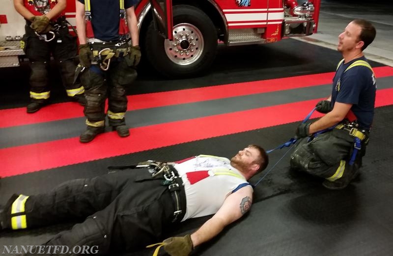 Lt. Parker doing F.A.S.T team training. Getting a downed firefighter out. Training save lives. Photos by Vincent P. Tuzzolino. 10/9/2017
