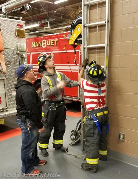 Placing ladders, firefighter egress and bail out training. Photos by Vincent P. Tuzzolino, Drill ran by 8-2 BJ Ready.