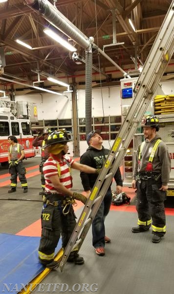 Placing ladders, firefighter egress and bail out training. Photos by Vincent P. Tuzzolino, Drill ran by 8-2 BJ Ready.