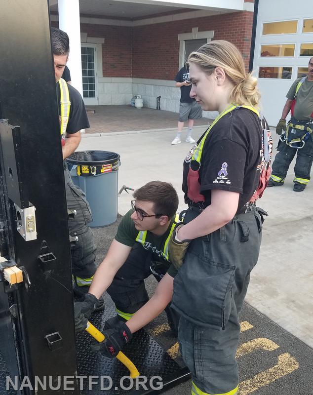 Forcible Entry Training . NFD Visited Congers FD to train tonight with their forcible entry prop. Photo's By Vinny Tuzzolino. 6-13-2022. Yes they are brother and sister. 