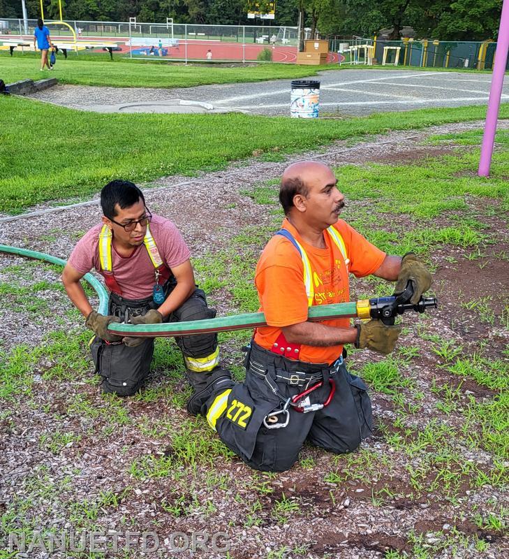 Hose Drill on a hot summers night. Nice cool water 7-24-2023. Photos by Vinny Tuzzolino.