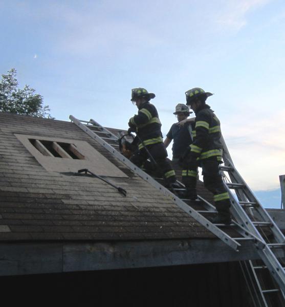 Roof Prop. FTC. Yes its hot but we also fight fires in the summer. Nanuet Fire Department prides its self on being well Trained. Training Saves Lives.
Photo By Vincent P. Tuzzolino 7-20-2015
