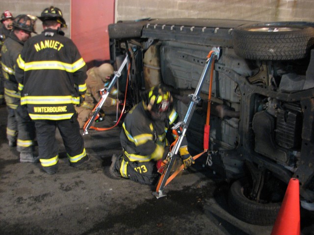 Practicing with our new rescue struts.